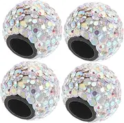 4pcs Diamond Tire Cover Tires Valve Stem Caps Valve Stem Cap Automotive Accessories Abs Inner Core
