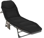 Folding Camping Cot for Adults Portable Outdoor Sleeping Bed 5-Position Adjustable Backrest Chaise Lounge Chair for Camping, Beach, Travel, Home Office Lunch Break