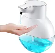 Pikpoa 14oz Automatic Liquid Soap Dispenser Wall-Mounted/Table Touchless Hand Sanitizer Dispenser Electric 2 Adjustable Levels IPX5 Waterproof Perfect for Commercial or Household Use(White) …