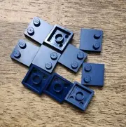 LEGO Dark Blue Tile, Modified 2 x 2 with Studs on Edge QTY 10 Part 33909