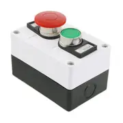 Red Mushroom Green Round Flat Head Momentary Switch Push Button