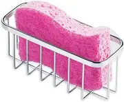 InterDesign Gia Sink Caddy, Stainless Steel Dish Sponge Holder, Essential Kitchen Sink Organiser, Silver