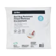 Bed Bug Resistant Fitted Mattress Encasement - Double Bed, White