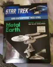 Steel Model Kit Star Trek USS Enterprise NCC-1701 Silver Color Metal Earth