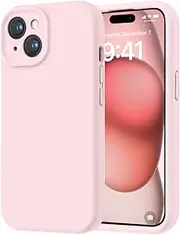 ROUMAYMAY for iPhone 14 Cover, Liquid Silicone Military Shockproof Upgraded [Camera Protection], with Soft Fine Smooth Microfibre Lining Anti-Scratch, Full Body Phone Case for iPhone 14, Pink