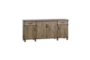 Maestro Furniture Cairo Credenza Office Storage Cabinet Sideboard W/ Doors - Rustic Oak