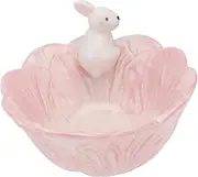 PRETYZOOM 1Pc Cartoon Rabbit Cabbage Bowl for Pink Ceramics Bowl for Fruits Salads and Snacks Shower Present Adds Fun to Parties
