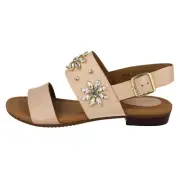 Clarks Beige Flat Strappy Sandals Size UK4 EUR37 US6.5