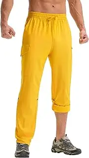 [baleaf] Men's Waterproof Trousers with Zip Pockets Hiking Walking Travel 2 Wear Pants Quick Dry UPF50+