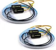 LEDON 4X 60cm Sequential LED Strip Indicator Turn Signal DRL Daytime Running Lights IP65 Waterproof Flexible LED Strips for Truck, SUV, Headlight Decoration