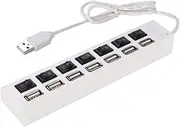 OSALADI 7 Practical USB Splitter USB Hub for Laptop USB Hub for Computer Individual Hub High Speed Splitter Plug High Splitter Plug Daily Use USB Hub USB Adapter Socket Supply