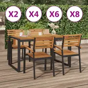 Stackable Outdoor Chairs Dining Chairs Solid Wood Acacia and Metal vidaXL