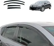 OAD4X4 Weathershields Compatible with Mazda 3 BL Hatch 2009-2013, Weather Shields Window Visors Wind Deflectors Sun Rain Guard 4PCS Set
