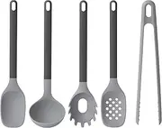 [Berghoff] LEO 5Pc Cooking Utensil Set, Heat-resistant Silicone, Soft-touch Safe Grip Handle