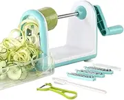 Ourokhome Zucchini Noodle Maker Spaghetti Spiralizer - 5 Blades Vegetable Slicer for Veggie Noodles and Curly Chips