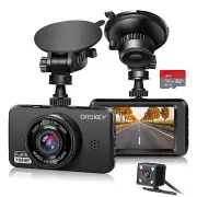 Dash Cam for Cars Front and Rear 1080P Full HD In Car Camera Dual Lens Dashca...
