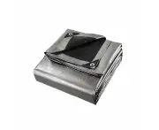 Camping Poly Tarpaulin Heavy Duty Cover 180GSM Silver - 3.6x4.8m