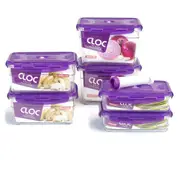 Neoflam CLOC Tritan Vacuum Seal Container 2 x 1.2L 2.3L 3.3L 7pc Set - Rectangle