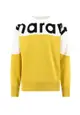Organic cotton sweatshirt with flocked logo - ISABEL MARANT - Yellow