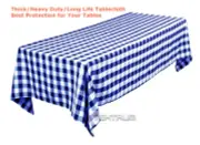 Tektrum 60"X84" Rectangular Tablecloth - Heavy Duty Fabric - Blue/White Checker