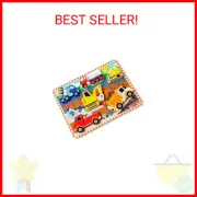 Melissa & Doug Construction Vehicles Wooden Chunky Puzzle (6 pcs) - FSC Certifie