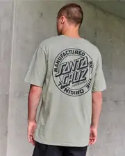 [Santa Cruz] Santa Cruz Men's Os Mfg Dot T-Shirt in Light Khaki Green Size 2XL 2XL Light Khaki Green