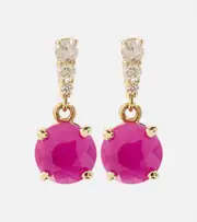 [Stone and Strand] Stone and Strand 14kt gold earrings with rubies and diamonds One Size red