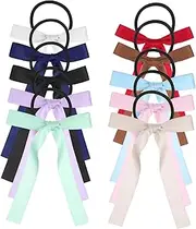 Generic 10pcs Hair Bow Headband Bow Silk Hair Ties Long Bow Ponytail Holder Bows with Hair Ties Bow Hair Ropes Hair Bands Rope Bow Hair Ties Bow Hair Band Bow Ties Ribbon Hair Bands Satin