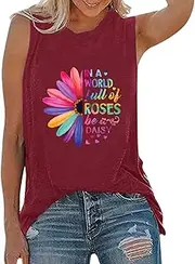 [Generic] Flowers Perfect Smooth Women Activewear Tank Tops Sleeveless Yoga Workout Tank Tops Loose Fit Running Exercise Graphic T Shirt Shirts with Lace for Women