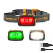 Rechargeable Headlamp - 350 Lumens Headlight with Red/Green Light and Tail Li...
