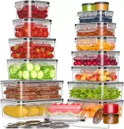 36-Pc Food Storage Containers & Lids, Plastic Food Containers for Pantry Storage