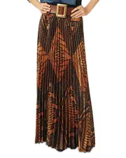 ba & sh Sow Geometric Pleated Maxi Skirt