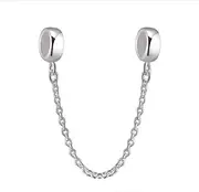 [YiRong Jewelry] Safety Chain Charm 925 Sterling Silver Clip Charm Stopper Charm for Pandora Charm Bracelet