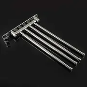 Towel Rod, 4-Swivel Towel Rack Bar Rod Rail Holder Bathroom Kitchen 304 Stainless Steel Clothes Rack Drying Towel Bar