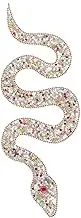 HOMSFOU Handmade Rhinestone Snake Applique Patches for DIY Clothing Bags Shoes Durable Crystal Beaded Decorative Badge for Unique Style and Versatile Use