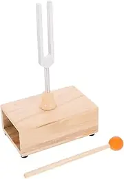 Kisangel 1 Set Tuning Fork with Wooden Resonator Box for Meditation Tools and Metaphysical Produces Pure Sound Quality for Yoga and Relaxation Techniques