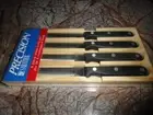 Sabatier 4 Piece Stainles Steel Steak Knife Set with Black Handles New