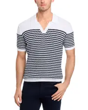 Orlebar Brown Canet Cotton Geo Stripe Jacquard Polo Shirt