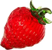Crystal Mini Strawberry Collectible Figurines Paperweight Glass Fruit Figurine T