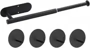 Towel Rail No Drilling Extendable Towel Rail for Gluing for Bathroom and Kitchen, Tea Towel Holder on Wall, Black