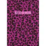 STORMIE: PERSONALIZED PINK LEOPARD PRINT NOTEBOOK (ANIMAL SKIN PATTERN). COLLEGE RULED (LINED) JOURNAL FOR NOTES, DIARY, JOURNA