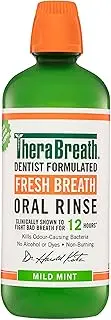 TheraBreath Fresh Breath Mouthwash, Mild Mint Flavor, Alcohol-Free, 1 Liter