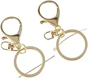 SAFIGLE 50pcs Alloy Key Ring Accessories with Lobster Clasps for DIY Keychain Making Round Pendants Golden Color for Crafts Jewelry and Key Organization
