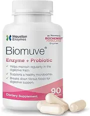 Houston Enzymes - Biomuve - 120 Capsules - Professionally Formulated to Maintain Regularity & Healthy Bowel Movements - Unique Combination of Enzymes, Probiotics, Prebiotics & Botanicals