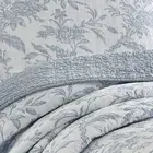 NEW!~ COZY SHABBY CHIC FRENCH COTTAGE LIGHT BLUE GREY WHITE LEAF SOFT QUILT SET