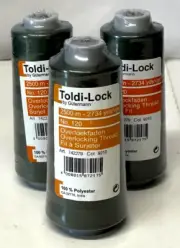 Lot of 3 Toldi-Lock by Gutermann Serger Overlocking Thread 2500m - 9210 Green