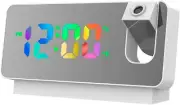 LED Projection Alarm Clock Color Display Temperature Date Display Quiet Large Mi