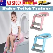 Potty Training Toilet for Kid Boys Girls With Upgraded Cushion Step Stool Ladder
