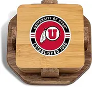 The Memory Company | Licensed NCAA 4-Pack Wood Inlay Coaster Set with Holder,Texas A&M University