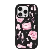 iPhone 16 Pro Impact Ring Stand Case MagSafe Compatible Pink fashion pattern